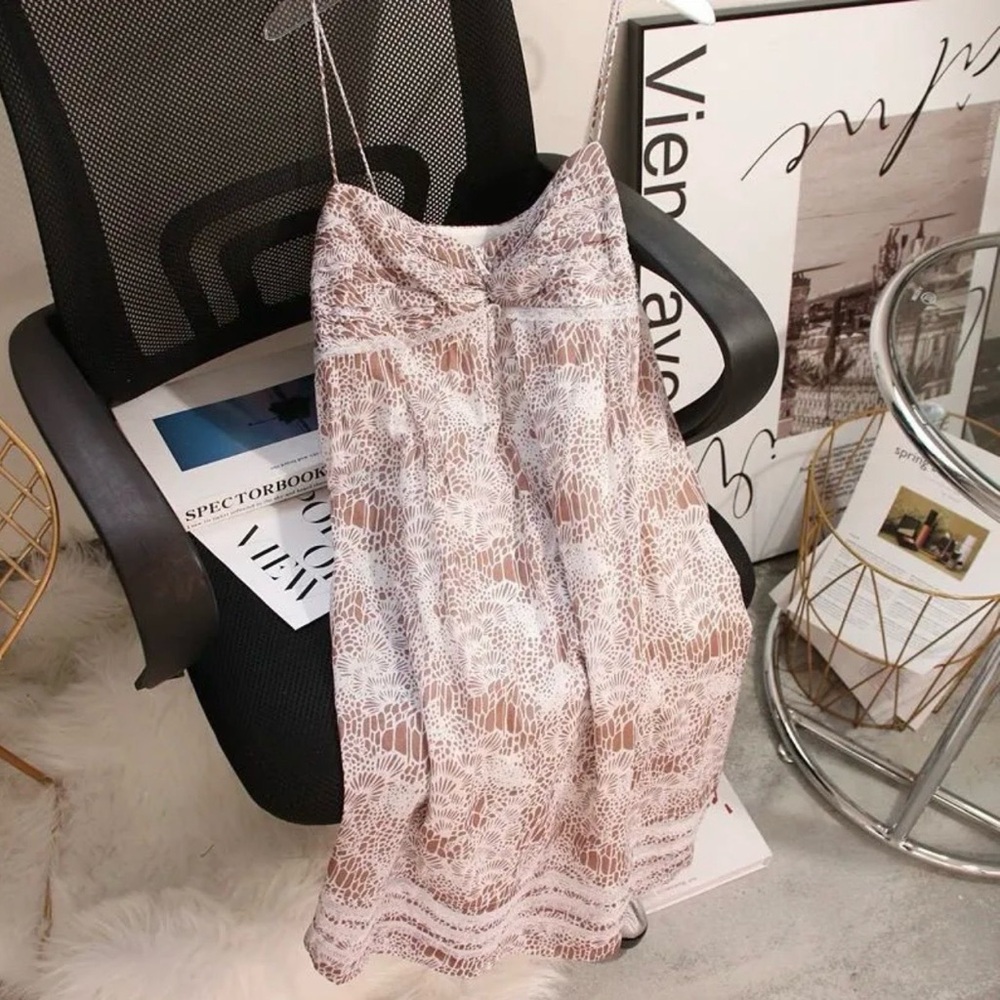 Ann Taylor LOFT brown white lace sundress Size 6